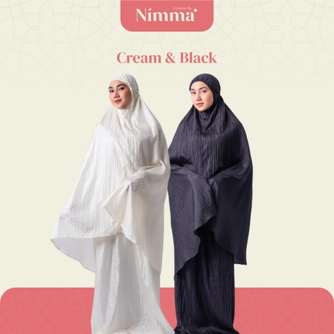 Nazwa Black - Mukena Parasut Compact Bahan Halus & Ringan